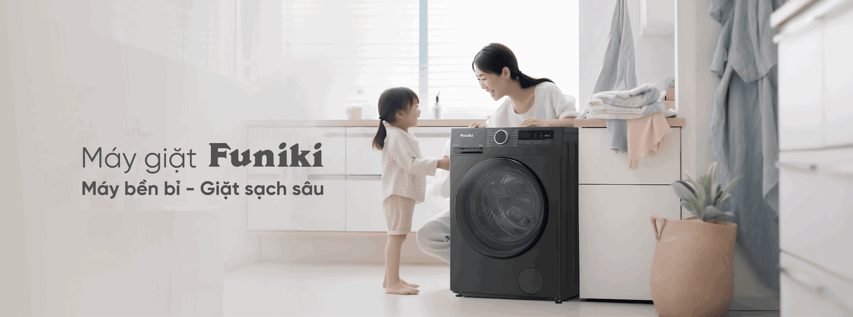 Máy giặt lồng ngang Funiki Inverter 10.5kg HWM F8105ADG